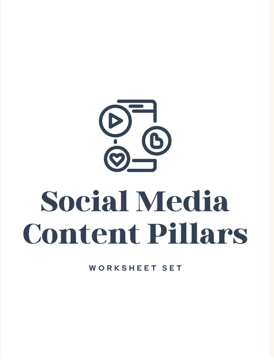 Social media content pillars worksheet set